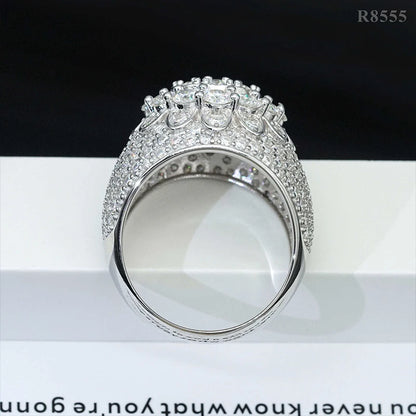 DJMAX Full Moissanite Rings For Men Original 925 Sterling Silver Men and Women's Moissanite Ring