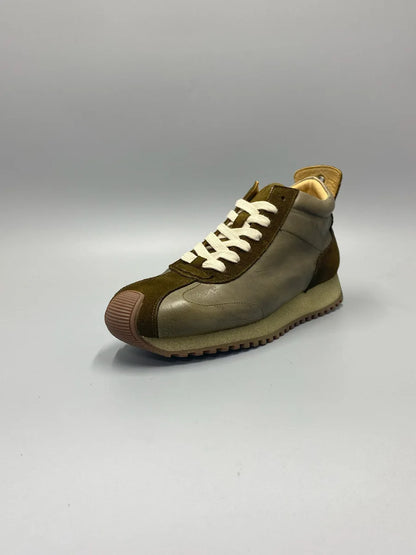 New Senior Fashion Mid Donkey Mouth Trendy Cowhide Forrest Men Sneakers
