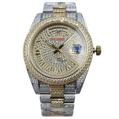 Customized Logo41mm Elegant Men's Sapphire Mirror and Diamond bezel Mechanical Watch