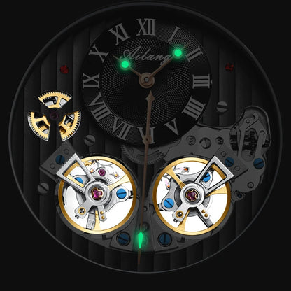 AILANG Double Tourbillon Automatic Flying Waterproof Relogio Leather Men Wristwatch