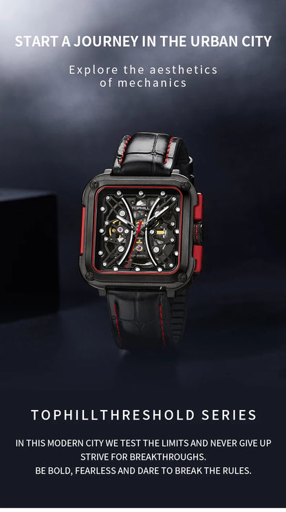 TOPHILL Hollow Men Mechanical Luminous Sapphire Waterproof TUT002 Wristwatch