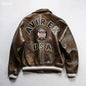 Plus Size Men's Leather Flight Jacket - Casual Sheepskin Coat