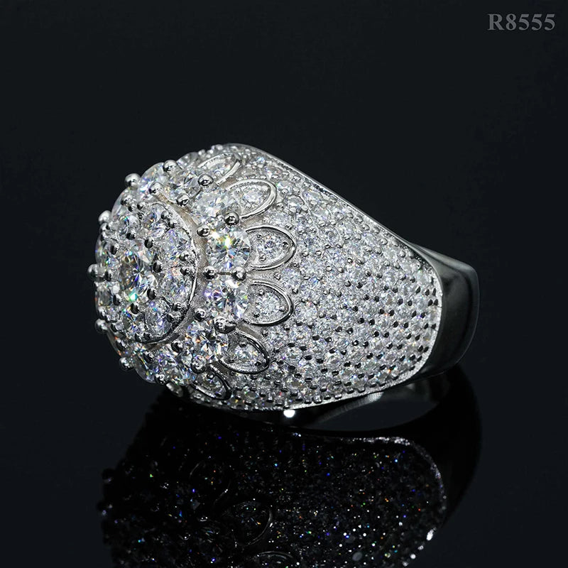 DJMAX Full Moissanite Rings For Men Original 925 Sterling Silver Men and Women's Moissanite Ring