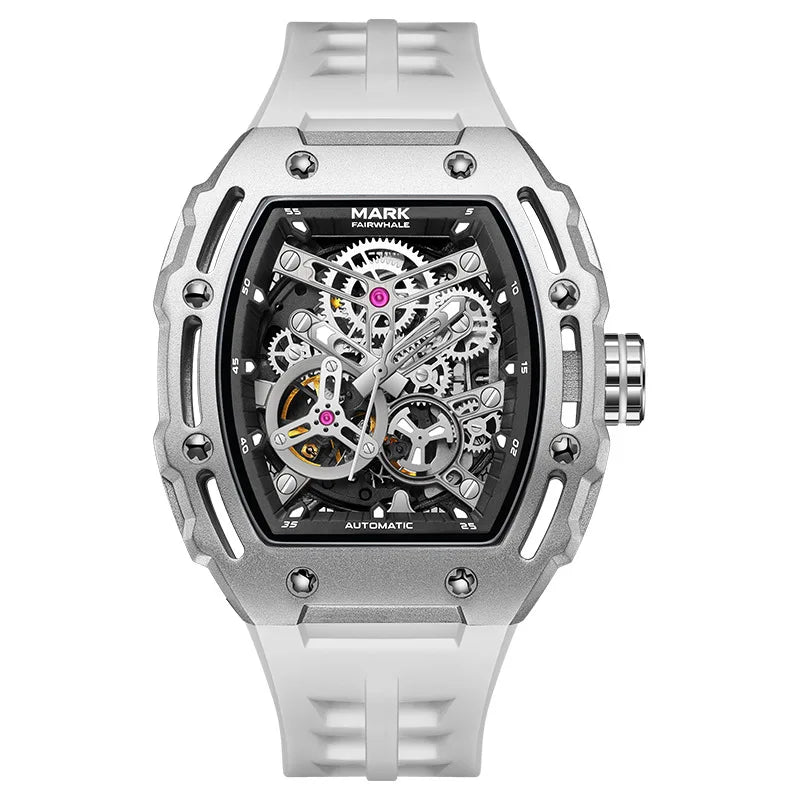 FAIRWHALE Automatic Mechanical Luxury 3ATM Waterproof Silicone Strap Luminous Watch For Men
