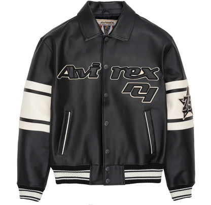 Plus Size Men's Leather Flight Jacket - Casual Sheepskin Coat
