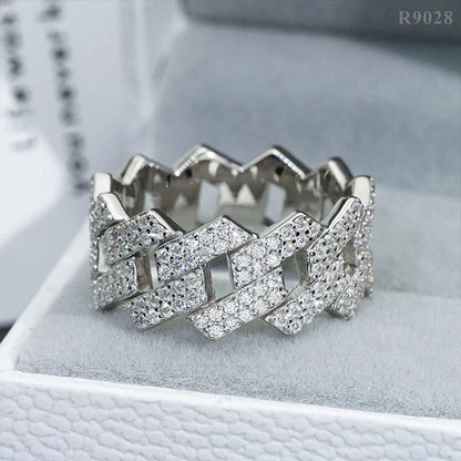 DJMAX Full Moissanite Rings For Men Original 925 Sterling Silver Men and Women's Moissanite Ring