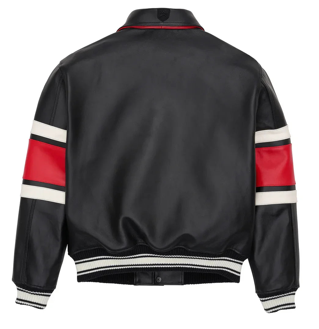 Fat plus size casual sports leather flight suit jacket men's European and American lapel sheepskin tops