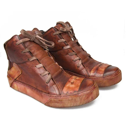 Retro Mixed Color Men's Ankle Boots – Stylish & Comfortable