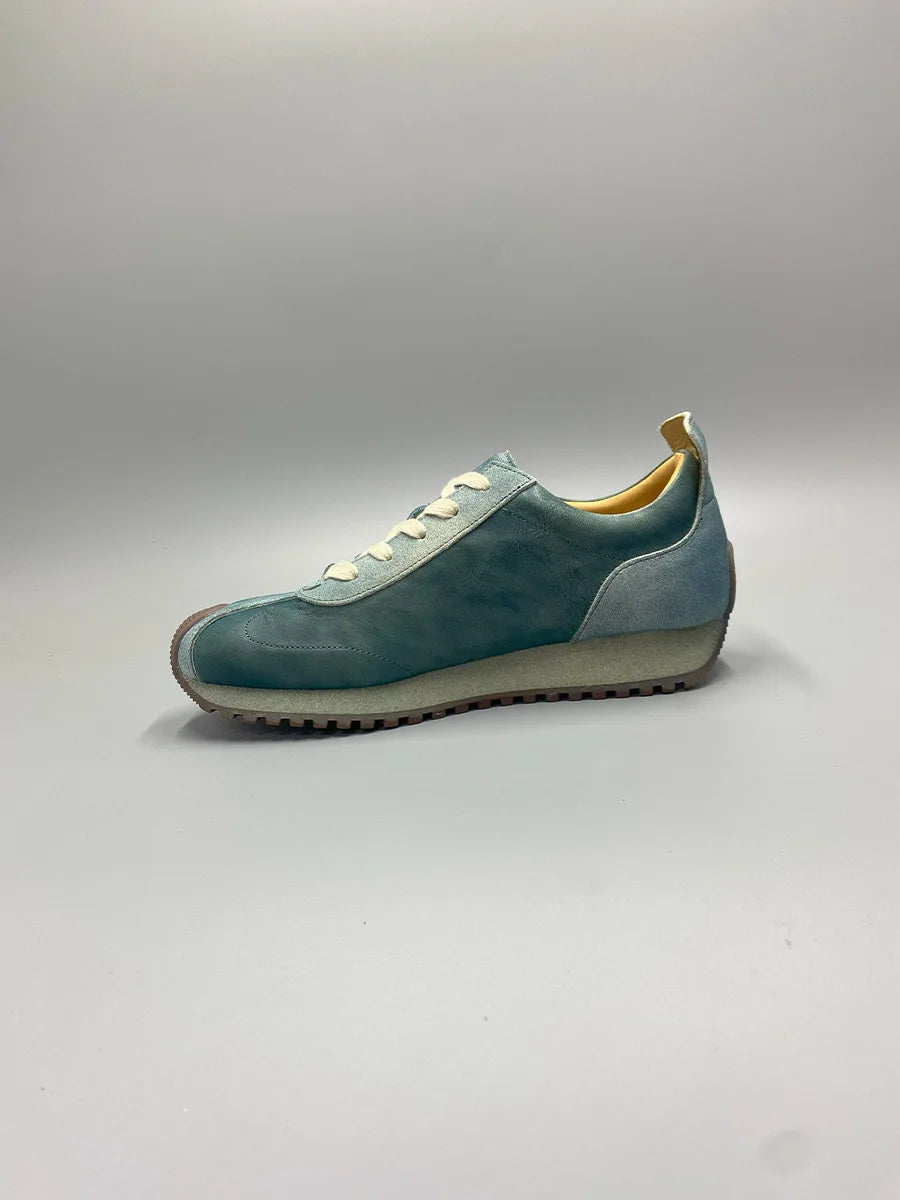 New Senior Fashion Mid Donkey Mouth Trendy Cowhide Forrest Men Sneakers