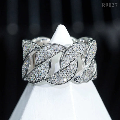 DJMAX Full Moissanite Rings For Men Original 925 Sterling Silver Men and Women's Moissanite Ring