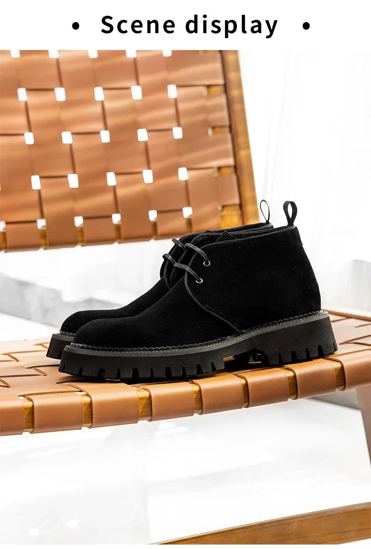 2025 Hanmce Genuine Leather Brohue Ankle Chelsea Boots