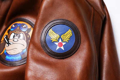 Classical A-2 Natural Cowhide Men's Genuine Leather Jacket