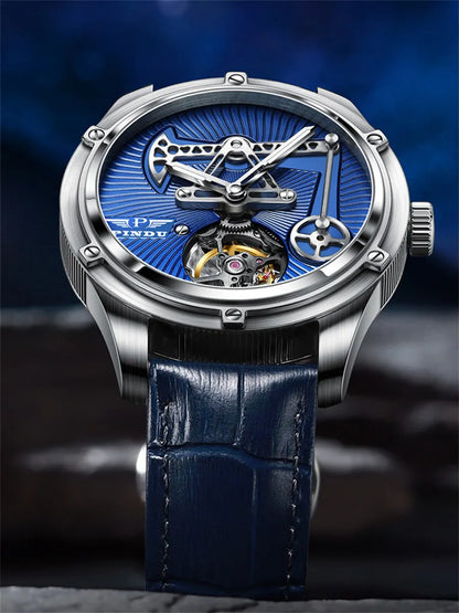 PINDU Watches Oil Pump Design Miyata 8215 Sapphire Mirror Waterproof Luminous Business Men Mechanical Watch