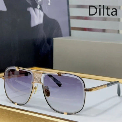Dilta Mach Five Sqaure Pilot Titanium Fashion Women's Men's Sunglass