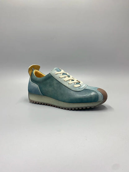 New Senior Fashion Mid Donkey Mouth Trendy Cowhide Forrest Men Sneakers