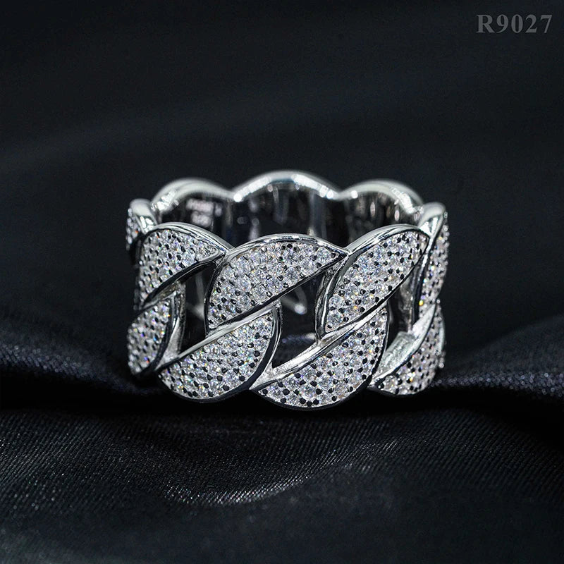 DJMAX Full Moissanite Rings For Men Original 925 Sterling Silver Men and Women's Moissanite Ring