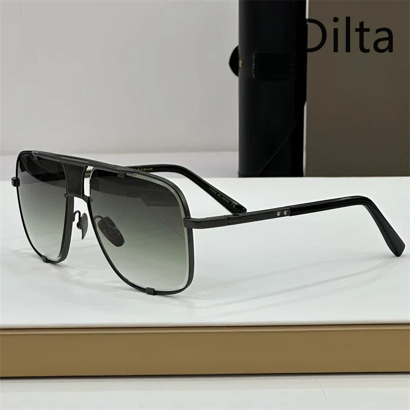 Dilta Mach Five Sqaure Pilot Titanium Fashion Women's Men's Sunglass