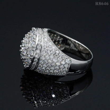S925 Silver Set with Moissanite Loose Stone Diamond Ring Jewelry Jewelry Trendy Men's Hot Selling Models