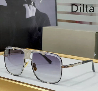 Dilta Mach Five Sqaure Pilot Titanium Fashion Women's Men's Sunglass