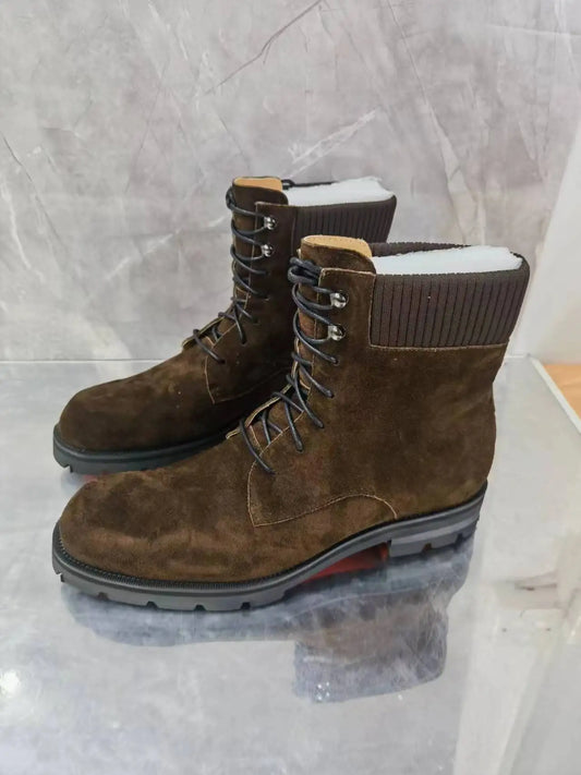 Luxury Brand Boots Genuine Leather Men's Heels Increasing Casual Boot