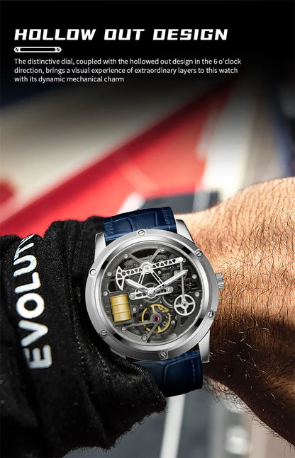 PINDU Watches Oil Pump Design Miyata 8215 Sapphire Mirror Waterproof Luminous Business Men Mechanical Watch