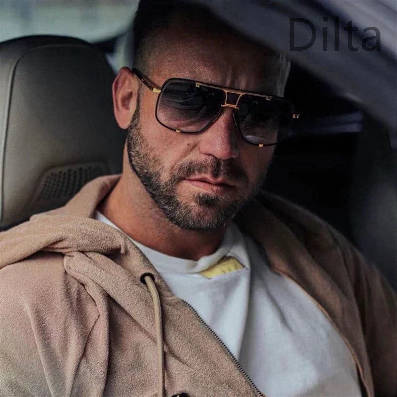 Dilta Mach Five Sqaure Pilot Titanium Fashion Women's Men's Sunglass