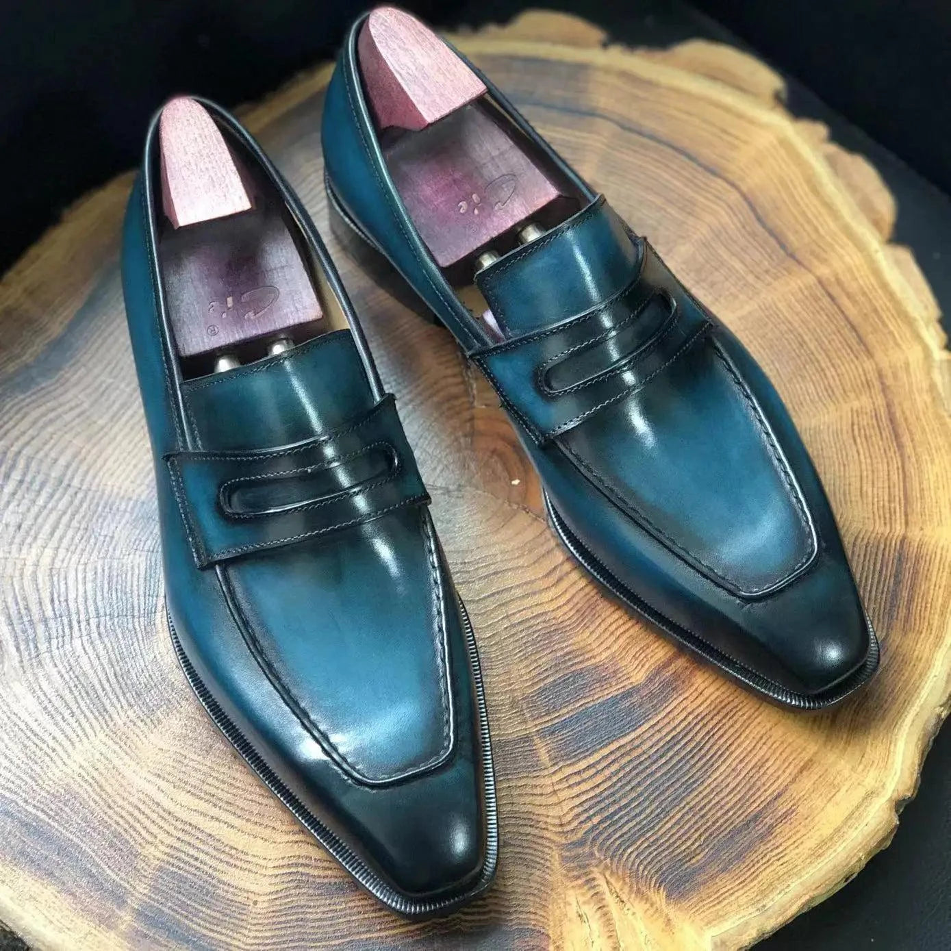 Cie ML13 Penny Loafer Square Toe Men Classic Leather Breathable Shoe