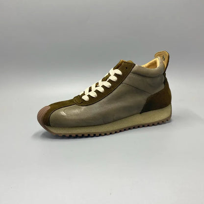New Senior Fashion Mid Donkey Mouth Trendy Cowhide Forrest Men Sneakers