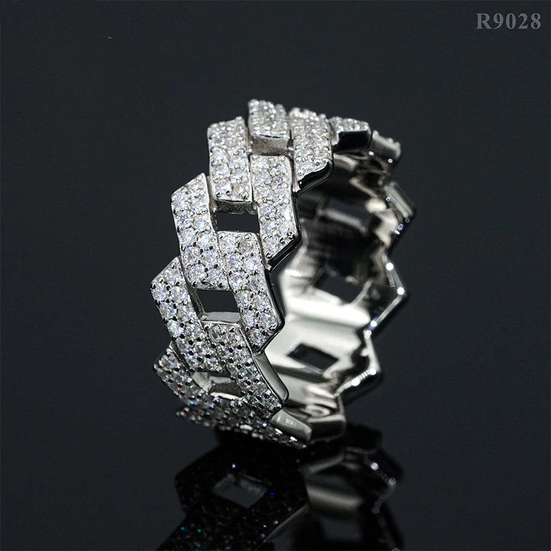 DJMAX Full Moissanite Rings For Men Original 925 Sterling Silver Men and Women's Moissanite Ring
