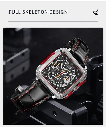 TOPHILL Hollow Men Mechanical Luminous Sapphire Waterproof TUT002 Wristwatch