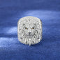 Luxury S925 D VVS Moissanite Iced Out Prong Setting Lion Head Men's Ring