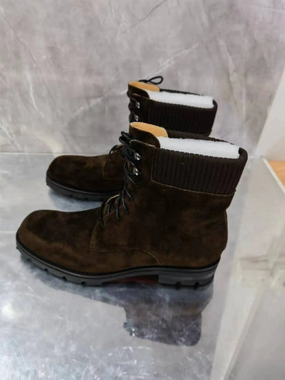Luxury Brand Boots Genuine Leather Men's Heels Increasing Casual Boot