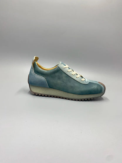 New Senior Fashion Mid Donkey Mouth Trendy Cowhide Forrest Men Sneakers