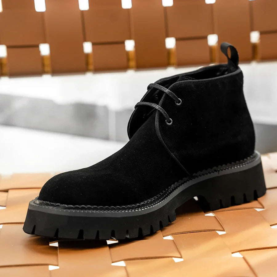 2025 Hanmce Genuine Leather Brohue Ankle Chelsea Boots