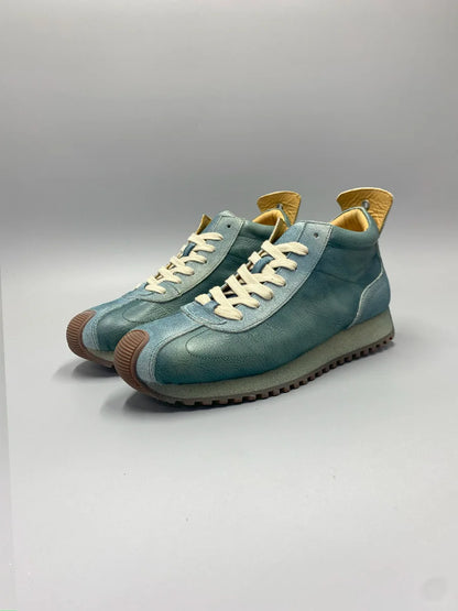 New Senior Fashion Mid Donkey Mouth Trendy Cowhide Forrest Men Sneakers