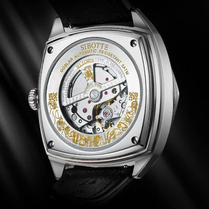 SIBOTTE Luxury Mechanical Automatic AR Sapphire mirror Hollow out Men's watch