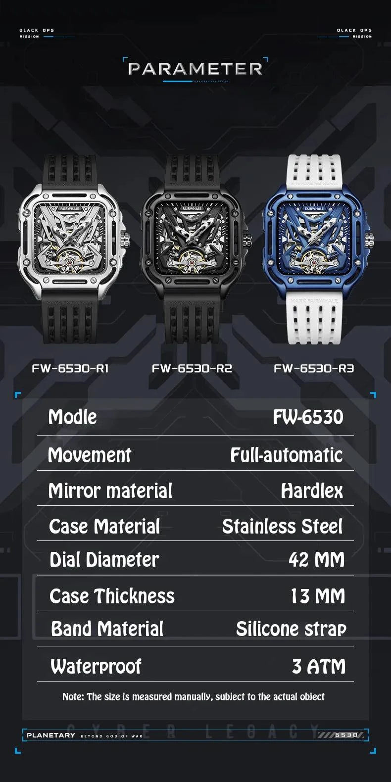 Mark Fairwhale Silicone Strap Waterproof Fashion Mechanical Men Watch