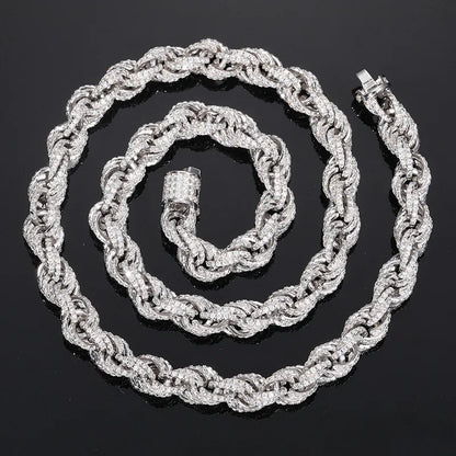 8mm 925 Sterling Silver Necklace VVS D Color Moissanite Hand Chain