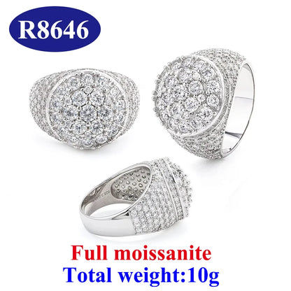 DJMAX Full Moissanite Rings For Men Original 925 Sterling Silver Men and Women's Moissanite Ring