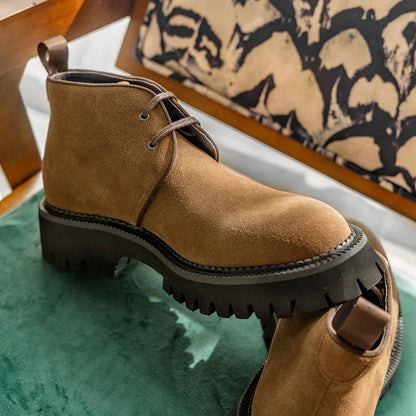 2025 Hanmce Genuine Leather Brohue Ankle Chelsea Boots