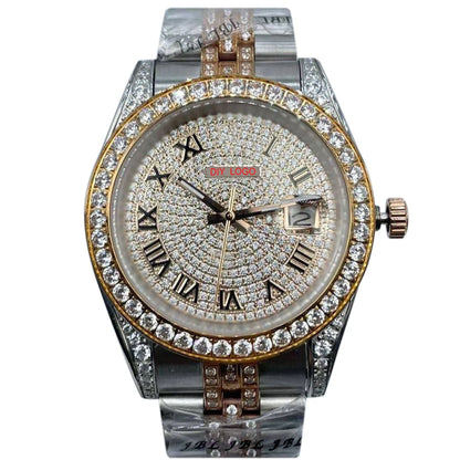 Customized Logo41mm Elegant Men's Sapphire Mirror and Diamond bezel Mechanical Watch
