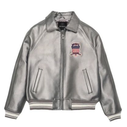 Plus Size Men's Leather Flight Jacket - Casual Sheepskin Coat