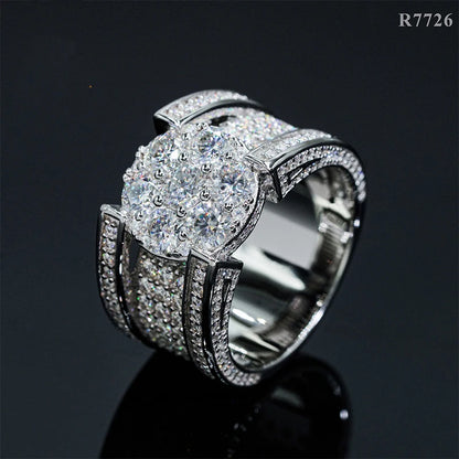DJMAX Full Moissanite Rings For Men Original 925 Sterling Silver Men and Women's Moissanite Ring