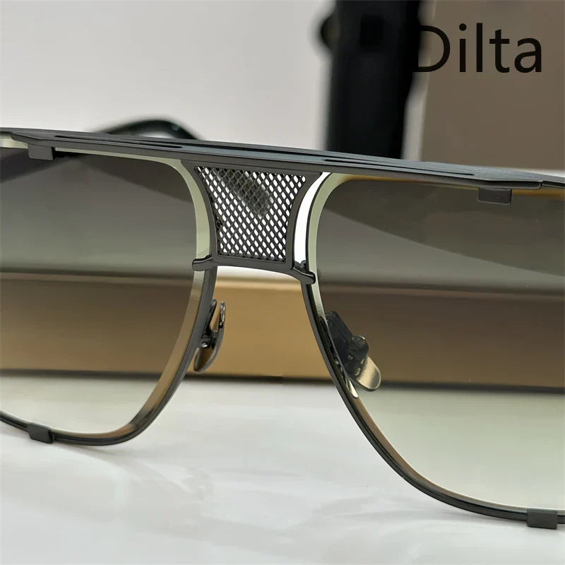 Dilta Mach Five Sqaure Pilot Titanium Fashion Women's Men's Sunglass