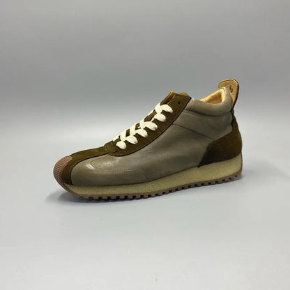 New Senior Fashion Mid Donkey Mouth Trendy Cowhide Forrest Men Sneakers