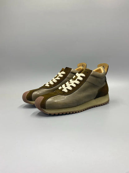 New Senior Fashion Mid Donkey Mouth Trendy Cowhide Forrest Men Sneakers