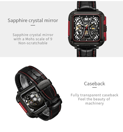 TOPHILL Hollow Men Mechanical Luminous Sapphire Waterproof TUT002 Wristwatch