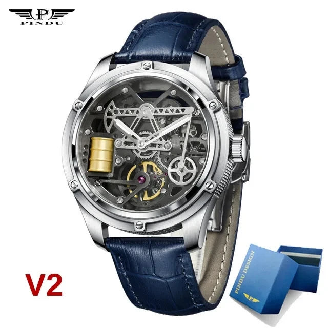 PINDU Watches Oil Pump Design Miyata 8215 Sapphire Mirror Waterproof Luminous Business Men Mechanical Watch