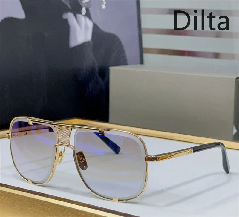 Dilta Mach Five Sqaure Pilot Titanium Fashion Women's Men's Sunglass