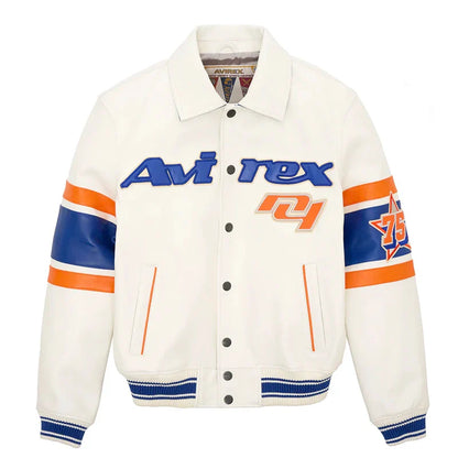 Plus Size Men's Leather Flight Jacket - Casual Sheepskin Coat
